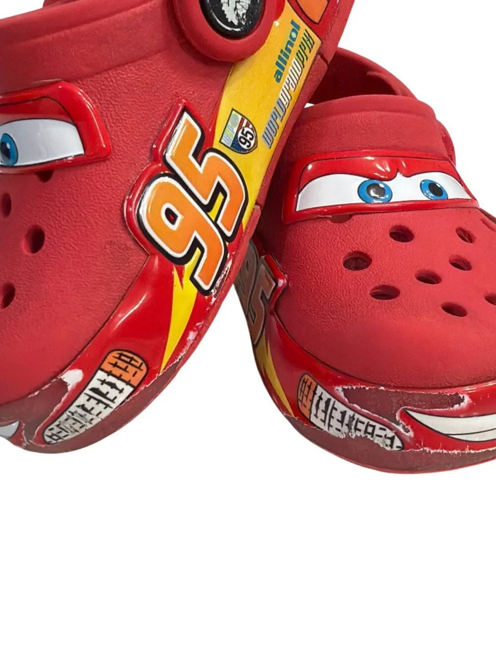 Disney Cars Crocs Kids Red Clogs With Lightning McQueen Design Size C6